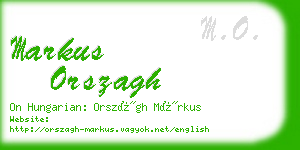 markus orszagh business card